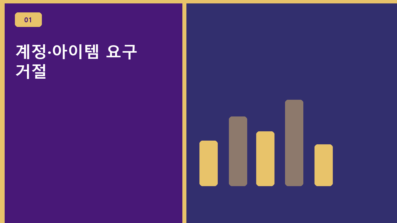 계정·아이템 요구 거절